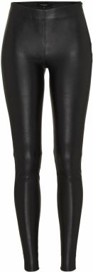 SELECTED FEMME Legíny 'SFSYLVIA MW STRETCH LEATHER'  čierna
