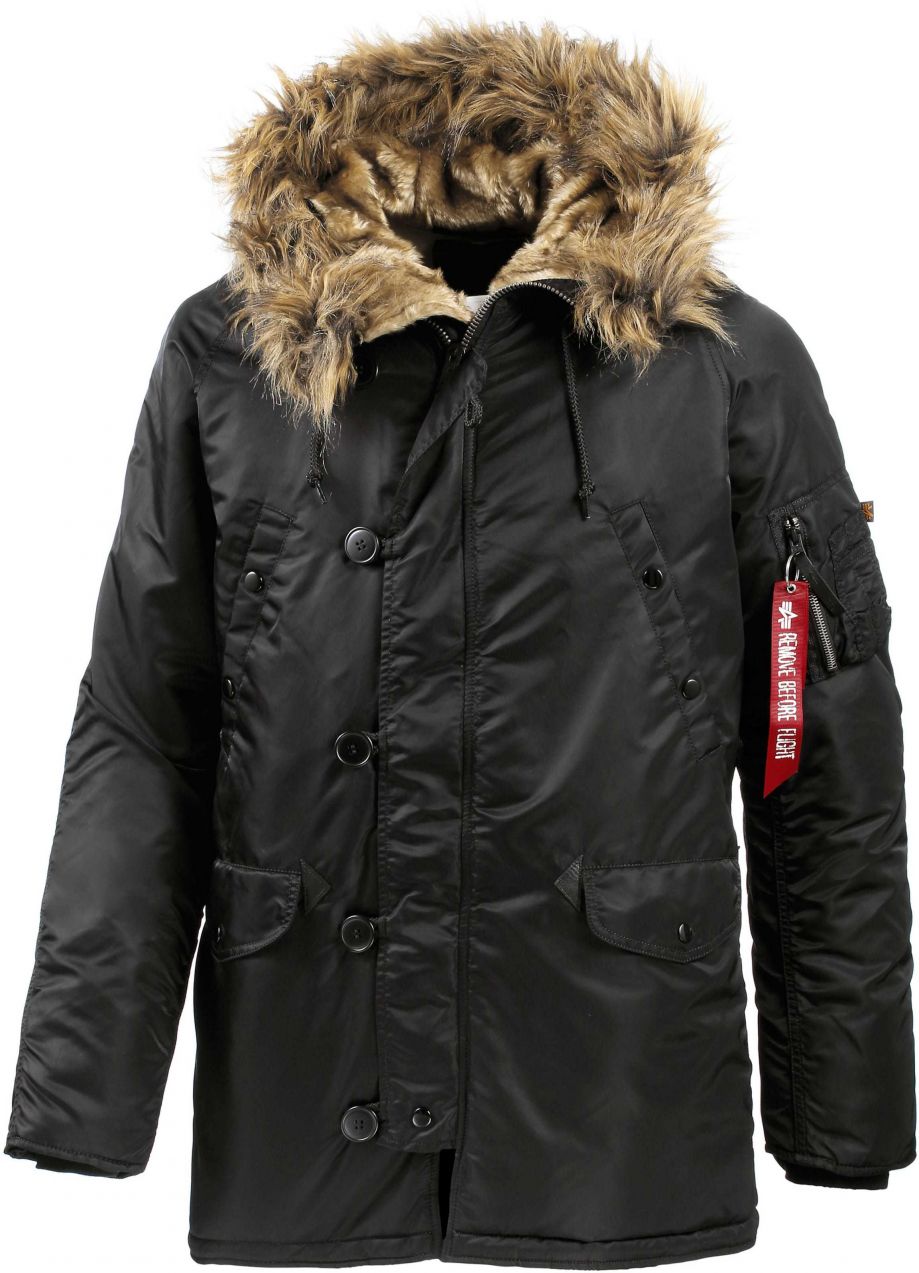 ALPHA INDUSTRIES Zimná parka 'N3B VF 59'  čierna