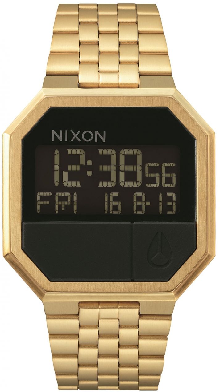 Nixon Digitálne hodinky 'Re-Run'  zlatá / čierna