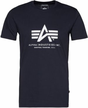 ALPHA INDUSTRIES Tričko  námornícka modrá / biela