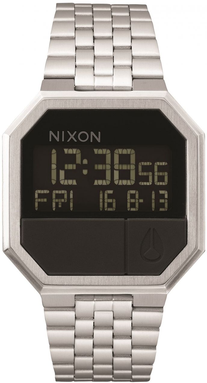 Nixon Digitálne hodinky 'Re-Run'  čierna / strieborná