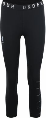 UNDER ARMOUR Športové nohavice 'FAVORITE CROP GRAPHIC'  biela / čierna