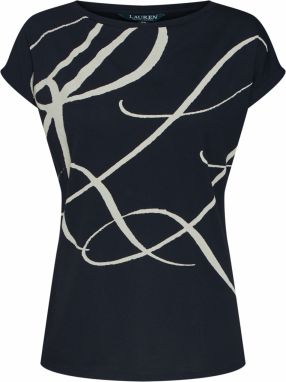 Lauren Ralph Lauren Tričko 'Grieta'  čierna / biela
