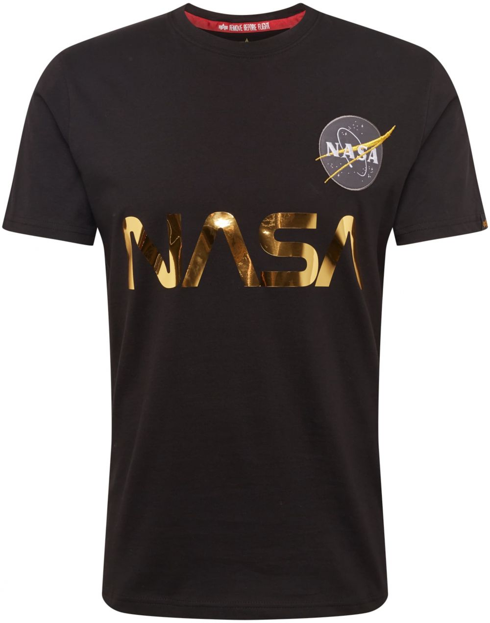 ALPHA INDUSTRIES Tričko 'NASA Reflective T'  zlatá / čierna