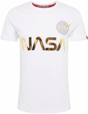 ALPHA INDUSTRIES Tričko 'NASA Reflective'  zlatá / biela