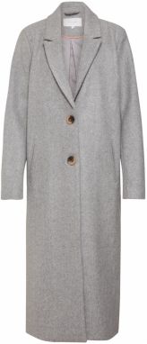 VILA Prechodný kabát 'VICAMMIE LONG COAT'  sivá melírovaná