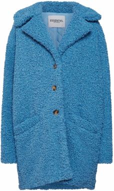 Essentiel Antwerp Prechodný kabát 'Tribal oversized fake fur'  svetlomodrá