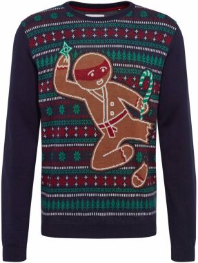 EDC BY ESPRIT Sveter 'Christmas'  zmiešané farby / námornícka modrá