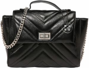 NA-KD Taška cez rameno 'quilted top handle bag'  čierna