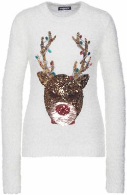 Fashion Union Sveter 'REINDEER'  biela