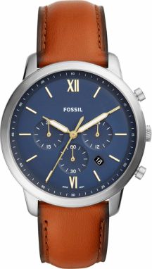 FOSSIL Analógové hodinky 'FS5453'  modrá / koňaková / strieborná