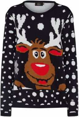 ONLY Sveter 'X-MAS BELL REINDEER'  tmavomodrá