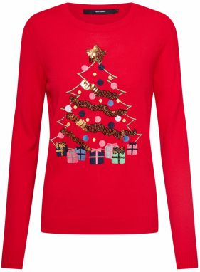 VERO MODA Sveter 'CHRISTMASTREE'  červené