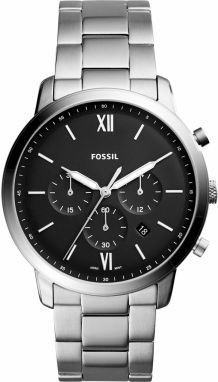 FOSSIL Analógové hodinky  čierna / strieborná / biela