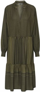 ONLY Šaty 'onlsoul l/s MIDI DRESS WVN'  zelená / čierna