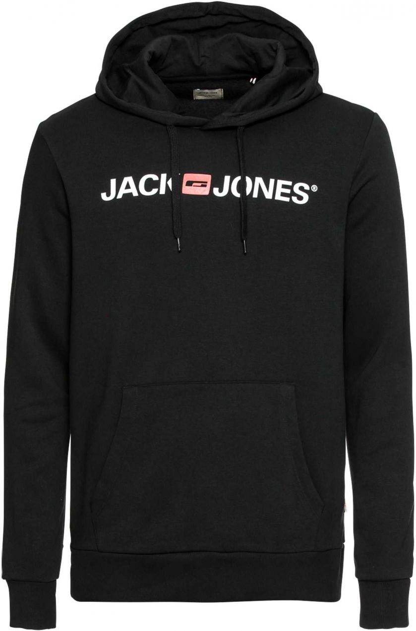 JACK & JONES Mikina  melónová / čierna / biela