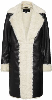 Lost Ink Prechodný kabát 'LONGLINE  SHEARLING'  čierna