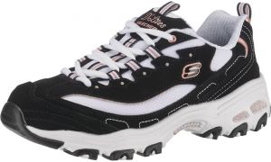 SKECHERS Nízke tenisky 'D'lites Devoted Fan'  čierna / biela