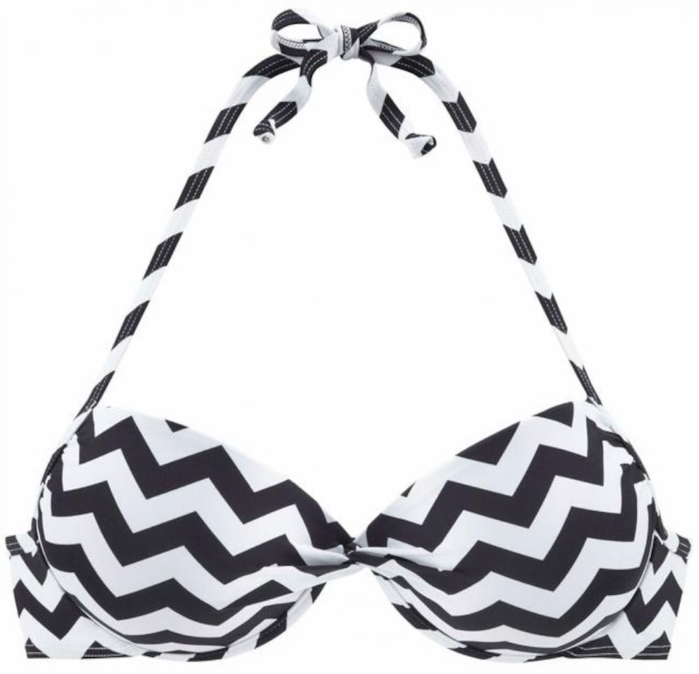 LASCANA Bikinový top  čierna / biela