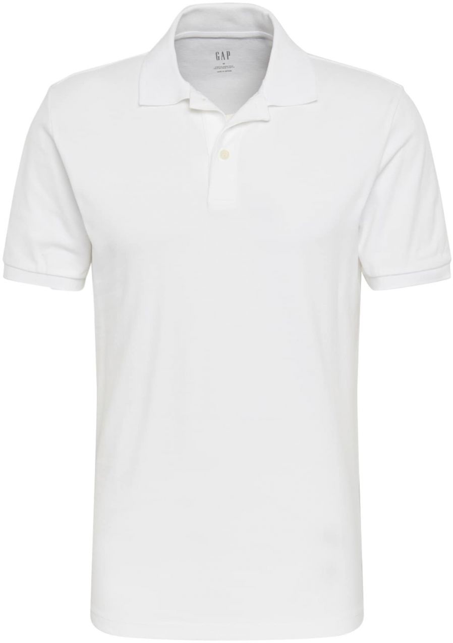 GAP Tričko 'V-SOLID PIQUE POLO'  biela