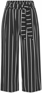LASCANA Plisované nohavice  čierna / biela