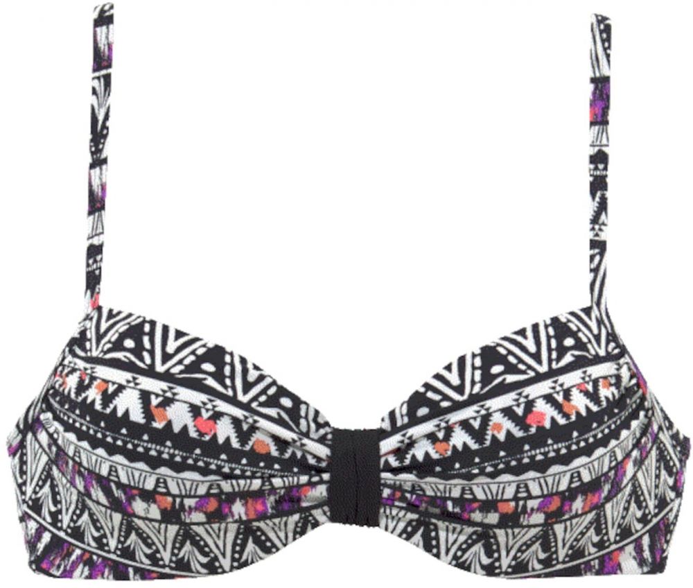 LASCANA Bikinový top 'Wire'  čierna / biela