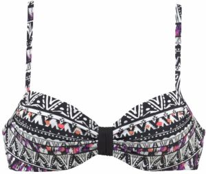 LASCANA Bikinový top 'Wire'  čierna / biela