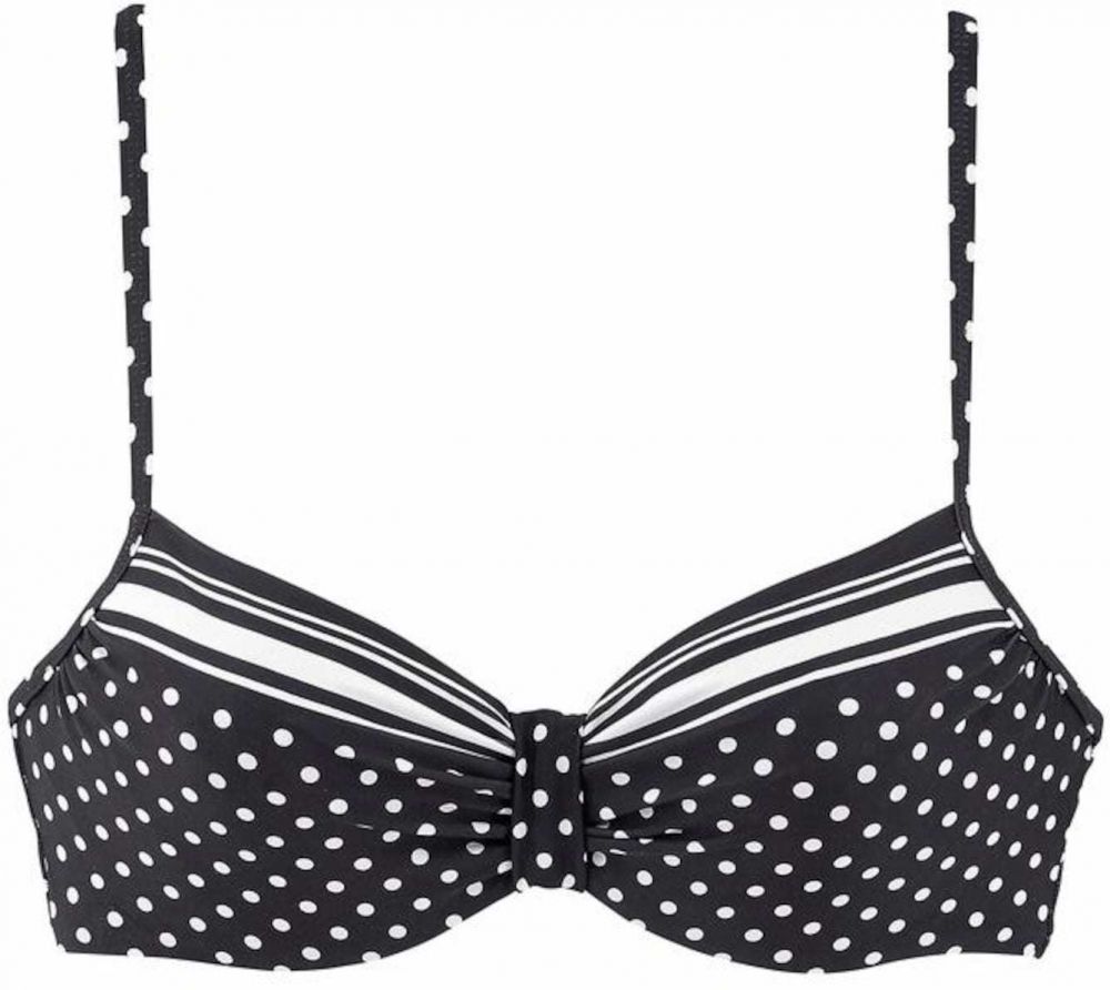 LASCANA Bikinový top 'Wire Merily'  čierna / biela