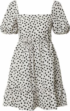 Miss Selfridge Letné šaty 'IVORY SPOT POP SMOCK'  slonová kosť / čierna