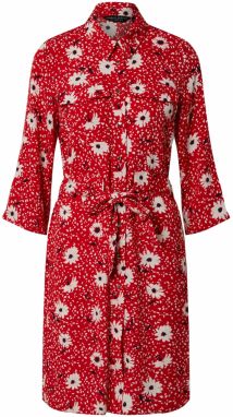 Dorothy Perkins Košeľové šaty 'Daisy Print Utility Shirt Dress'  červené
