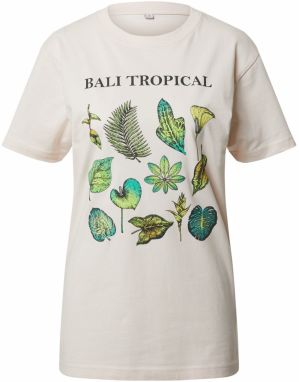 Merchcode Tričko 'Bali Tropical'  nefritová / svetlozelená / pastelovo ružová / čierna