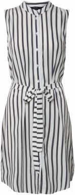 VERO MODA Košeľové šaty 'VMERIKA S/L SHIRT DRESS NOOS'  biela / čierna