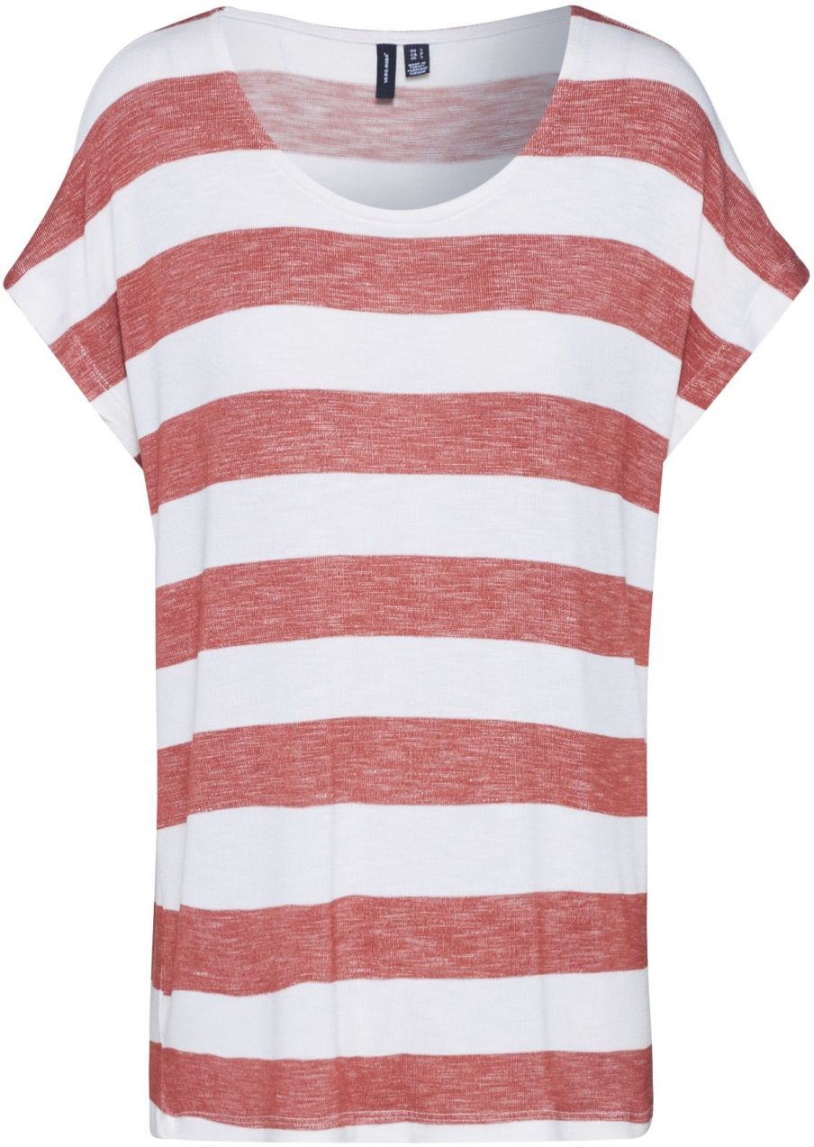 VERO MODA Tričko  červená / biela