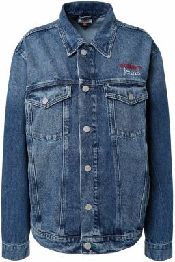 Tommy Jeans Prechodná bunda 'Trucker'  modrá denim / červená / biela