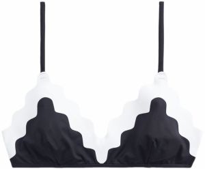 MANGO Bikinový top 'TOP WAVES'  čierna / biela