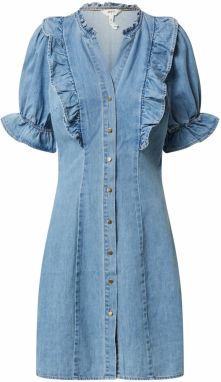 OBJECT Košeľové šaty  modrá denim