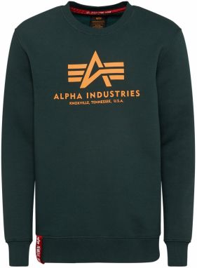 ALPHA INDUSTRIES Mikina  jedľová / mandarínková / červená / biela