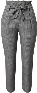 Vero Moda Petite Plisované nohavice 'Eva'  sivá melírovaná / svetlosivá / biela / čierna