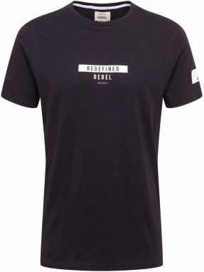 Redefined Rebel Tričko 'Guti'  čierna melírovaná / biela