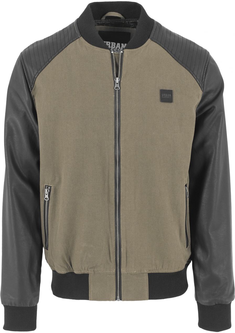 Urban Classics Prechodná bunda  kaki / čierna
