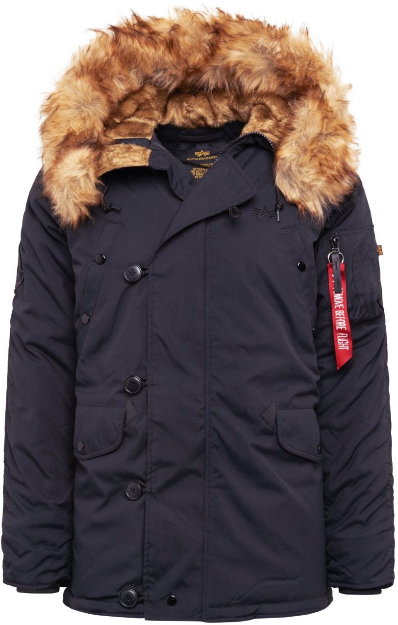 ALPHA INDUSTRIES Zimná parka 'Explorer'  hnedá melírovaná / čierna