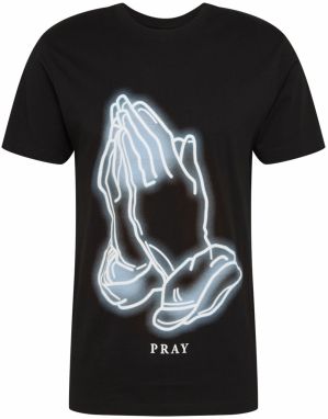 Mister Tee Tričko 'Pray Glow'  čierna / biela