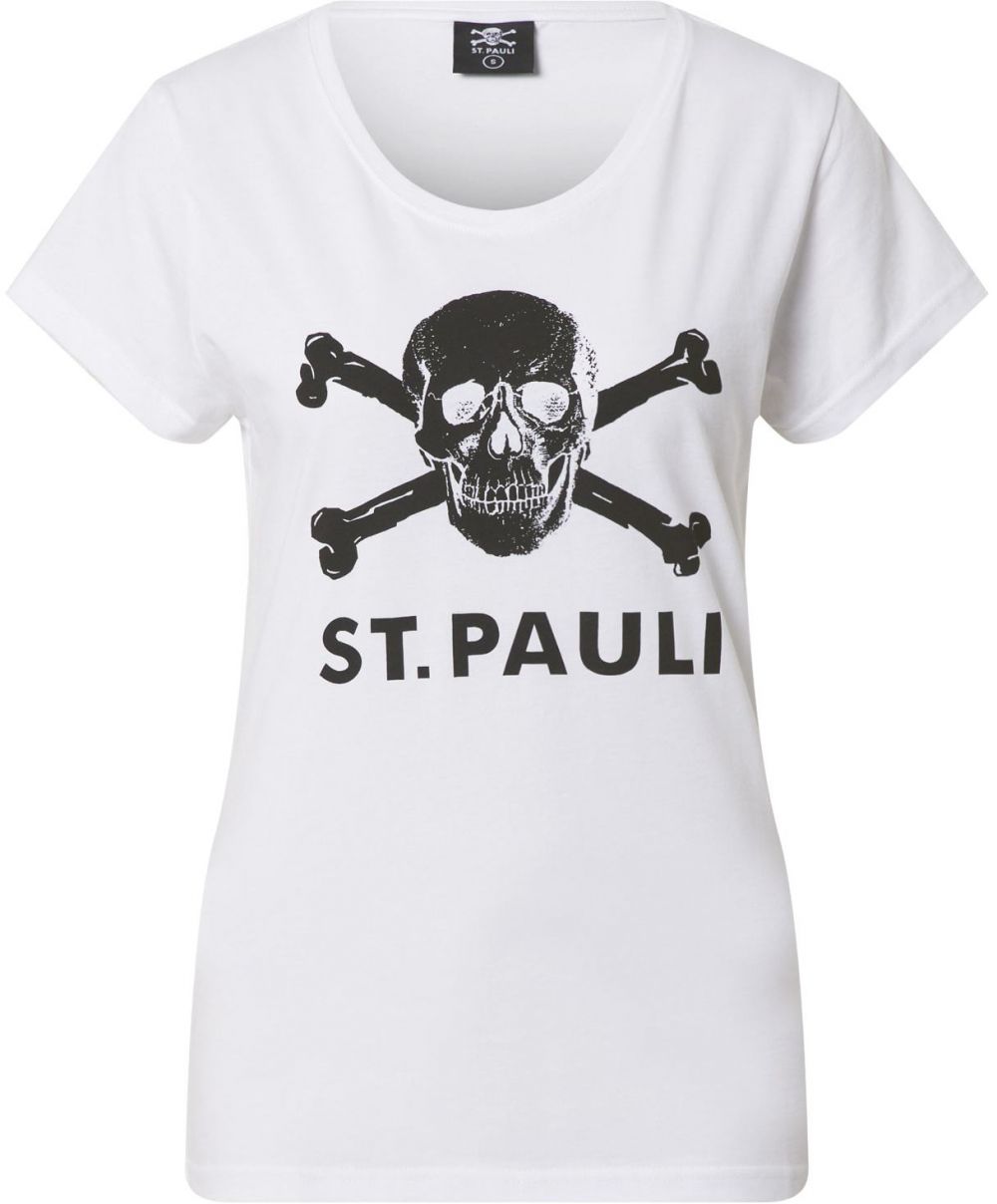 FC St. Pauli Tričko 'Totenkopf'  čierna / biela