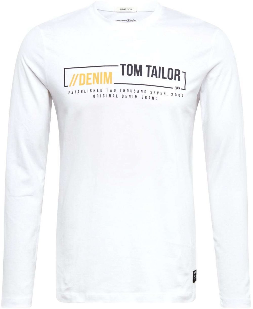 TOM TAILOR DENIM Tričko  oranžová / čierna / biela