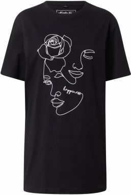 Merchcode Tričko 'One Line Rose'  čierna / biela
