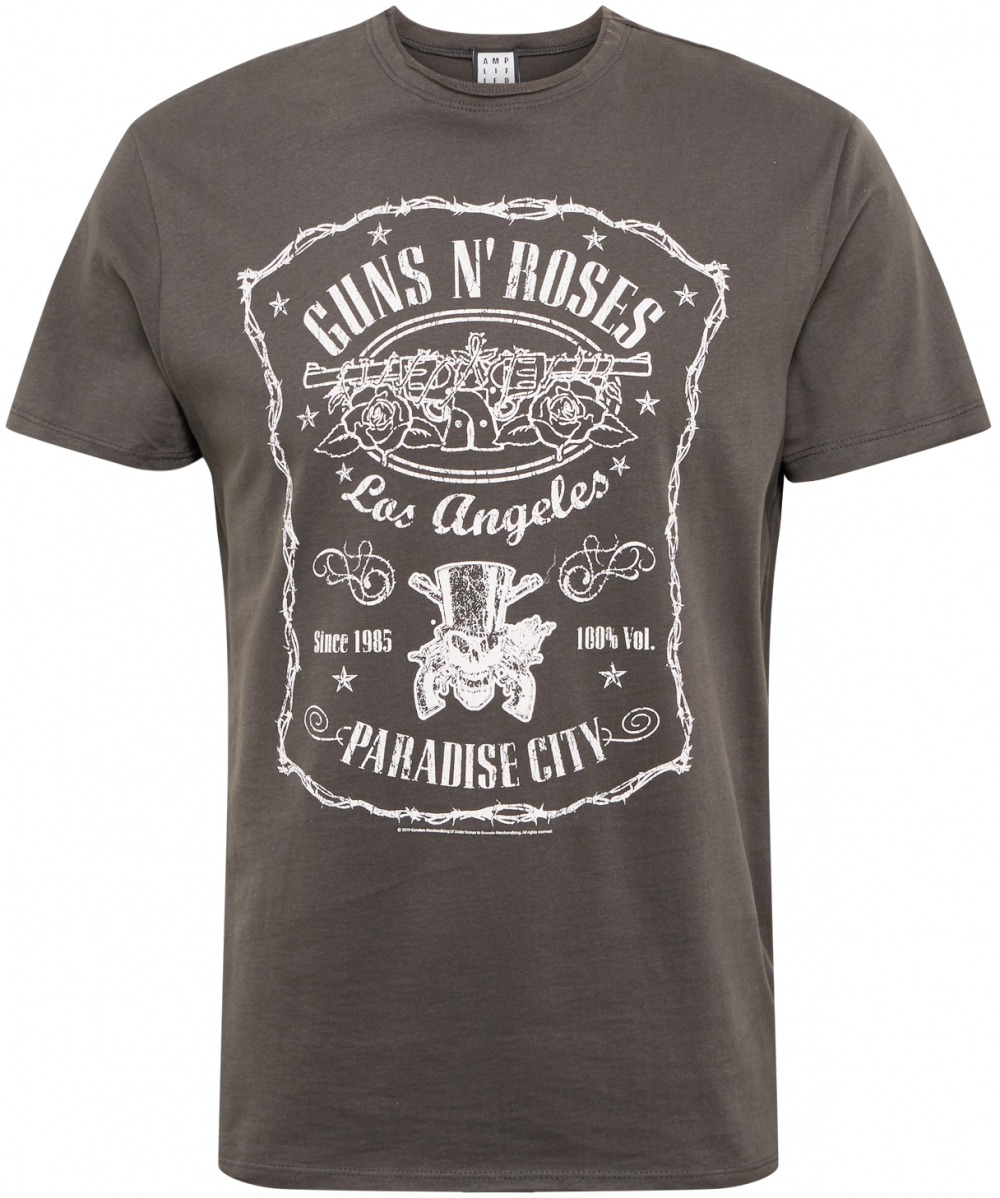 AMPLIFIED Tričko 'GUNS N ROSES'  tmavosivá / biela