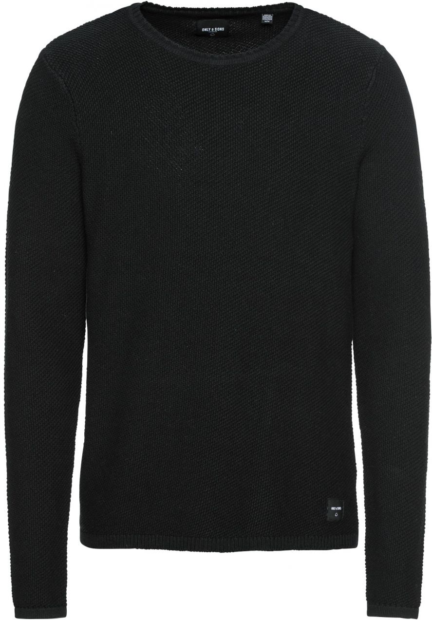 Only & Sons Sveter 'onsDAN 7 STRUCTURE CREW NECK NOOS'  čierna