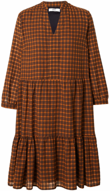 ONLY Košeľové šaty 'Filia'  hnedá / oranžová