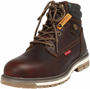 Dockers by Gerli Šnurovacie čižmy  gaštanová / tmavohnedá / červená