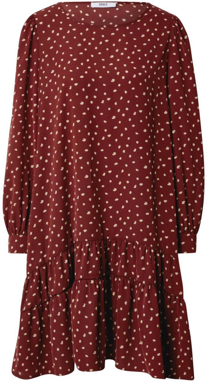 ONLY Šaty  tmavočervená / biela